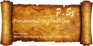 Porubszky Szilvána névjegykártya